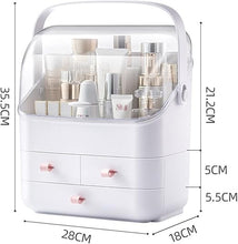 Load image into Gallery viewer, Makeup Organizer, Skincare Cosmetic Storage Box with Clear Flip Lid, Elegant Beauty Organizer for Dresser or Countertop