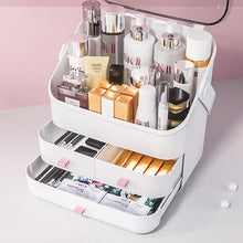 Load image into Gallery viewer, Makeup Organizer, Skincare Cosmetic Storage Box with Clear Flip Lid, Elegant Beauty Organizer for Dresser or Countertop